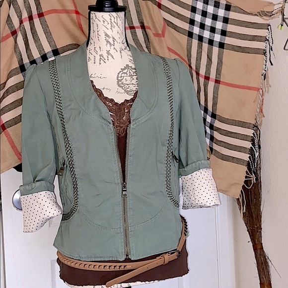 ZARA-Trendy,Lined,Cropped,Sage-ish Green Jacket - Picture 2 of 8